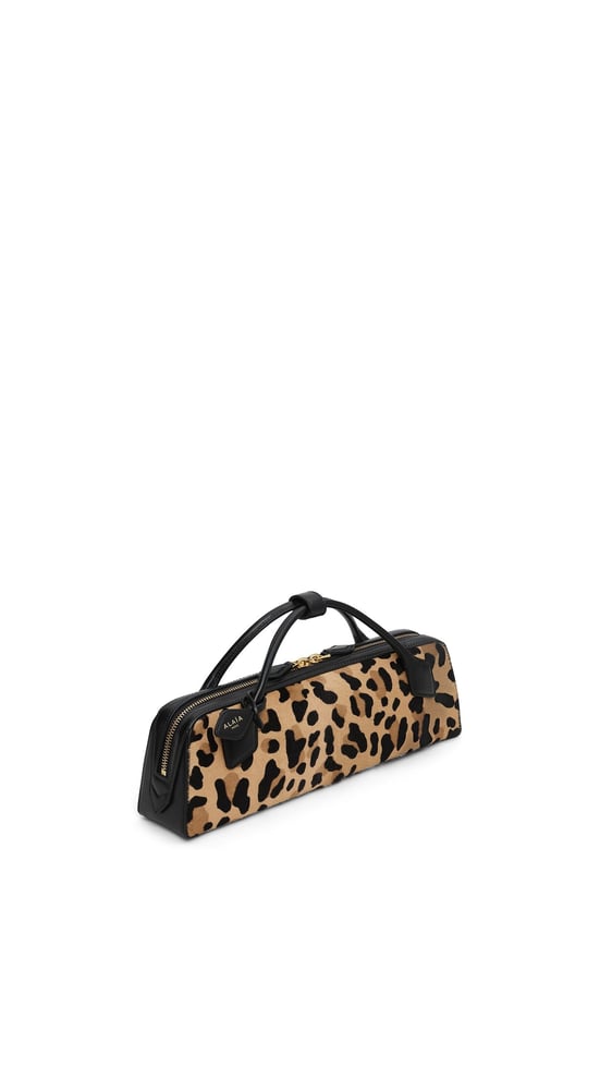 LE TECKEL CLUTCH EN CUIR PONY LÉOPARD