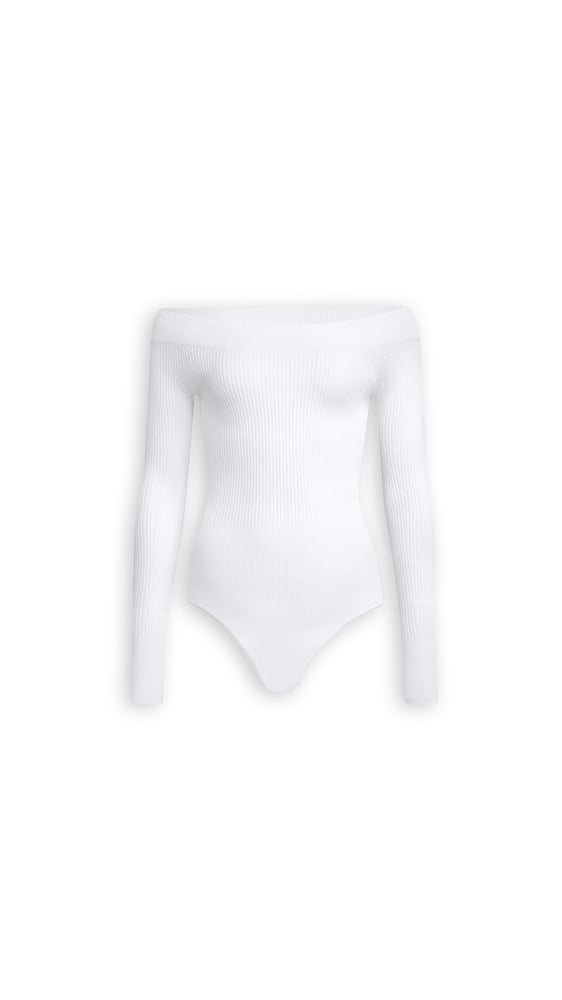 BODY ÉPAULES NUES EN MAILLE CÔTELÉE