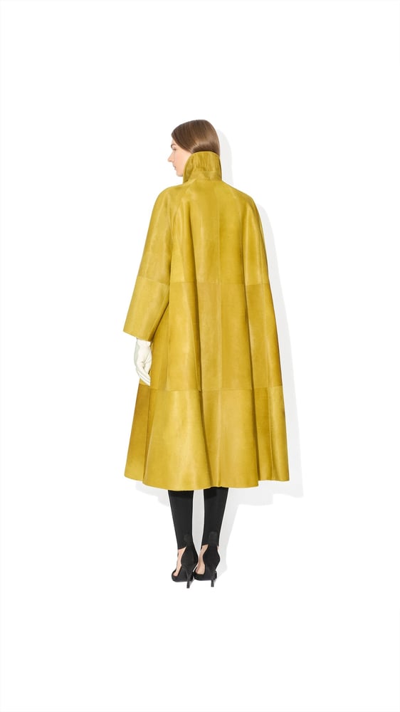 MANTEAU TRAPÈZE LONG EN CUIR PONY