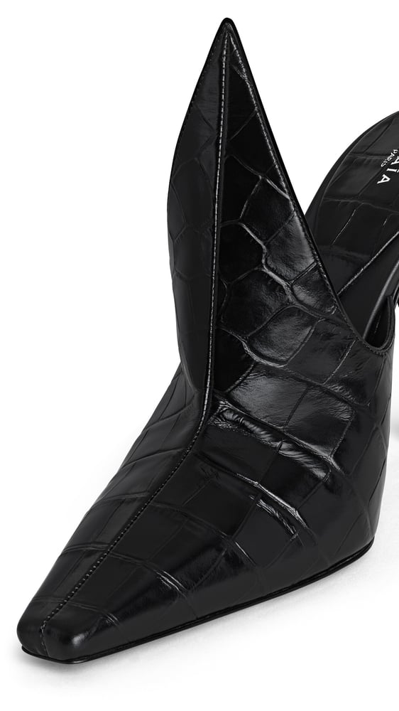 MULES EN CUIR EMBOSSÉ CROCODILE