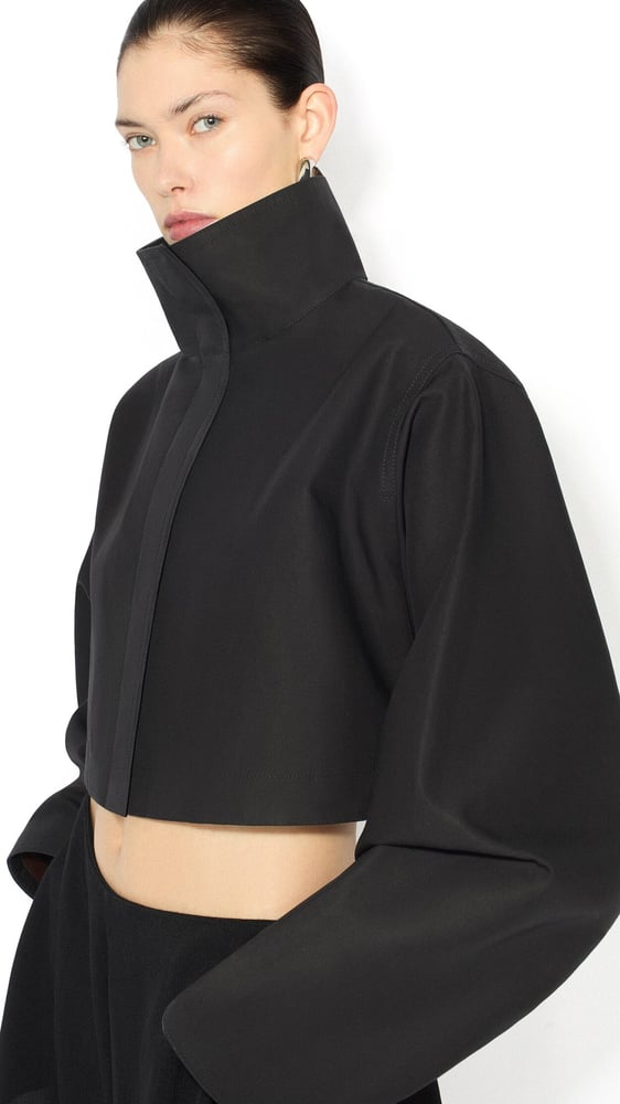 VESTE COURTE EN COTON-SOIE
