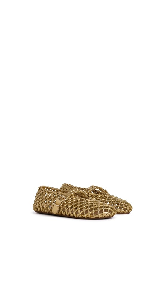 BALLERINES EN CUIR TRESSÉ