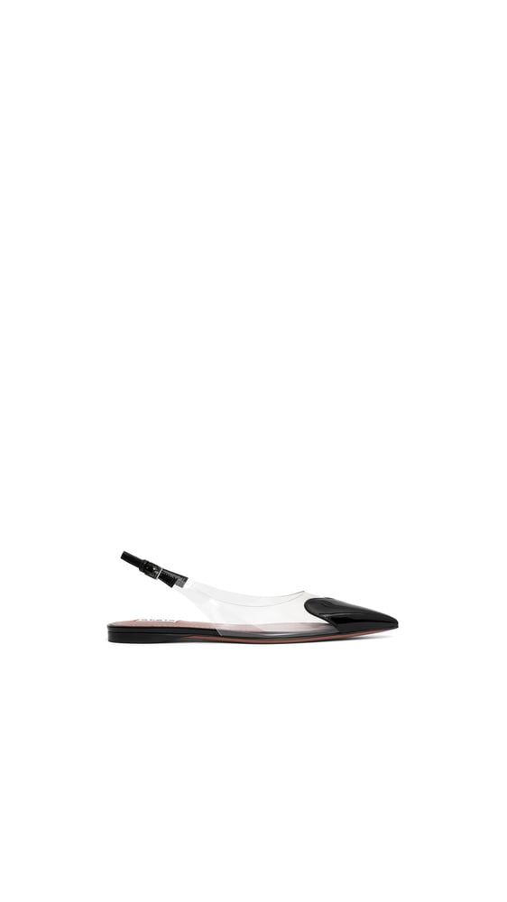 SLINGBACKS PLATES LE CŒUR EN CUIR VERNI