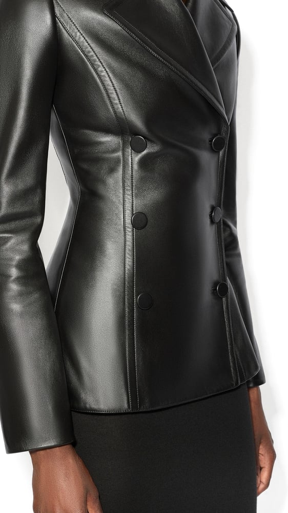 CABAN CINTRÉ EN CUIR