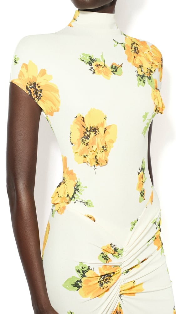 ROBE DRAPÉE À IMPRIMÉS