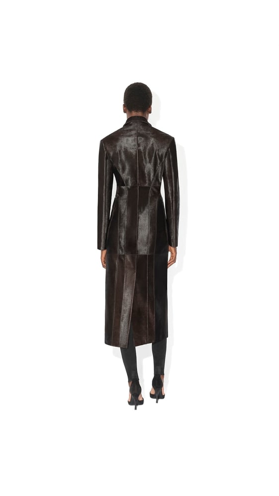MANTEAU TAILLEUR EN CUIR PONY