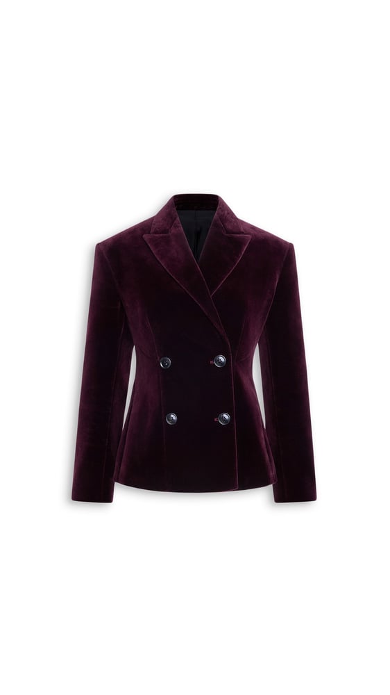 VESTE À DOUBLE BOUTONNAGE EN VELOURS