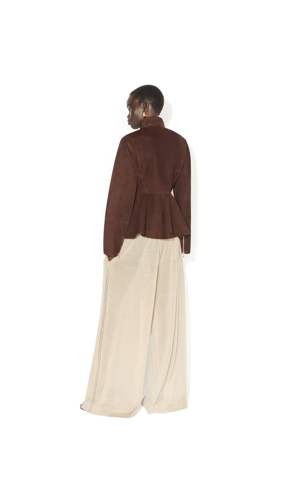 VESTE PEPLUM EN SUÈDE