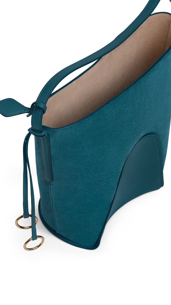 SAC HIP BUCKET SMALL BI-MATIÈRE EN CUIR