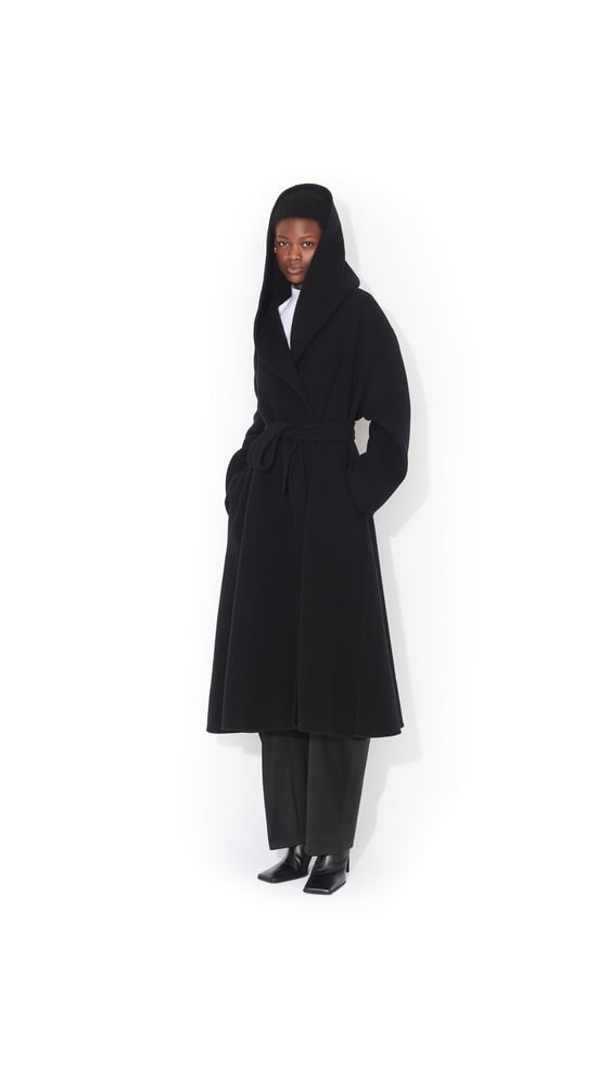 MANTEAU À CAPUCHE EN LAINE