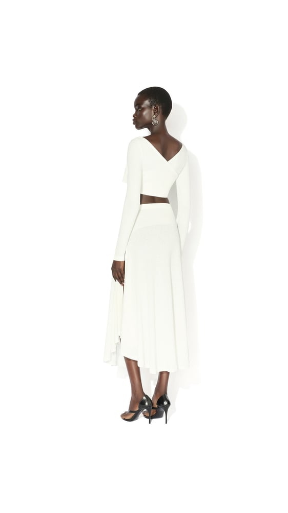 JUPE ASYMÉTRIQUE EN CRÊPE DE COTON