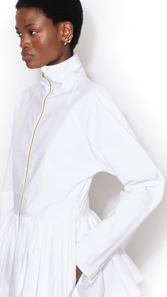 VESTE PÉPLUM EN POPELINE DE COTON