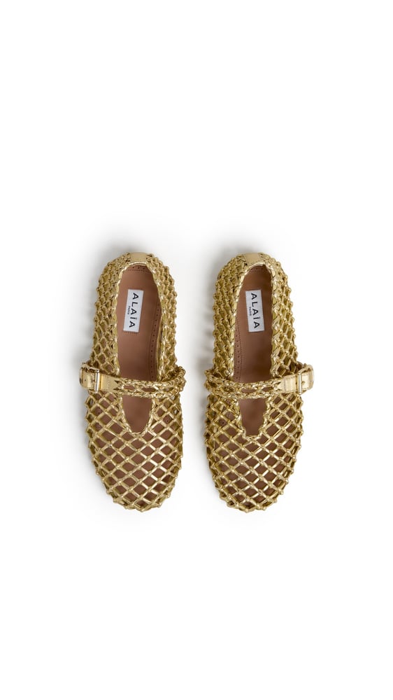 BALLERINES EN CUIR TRESSÉ