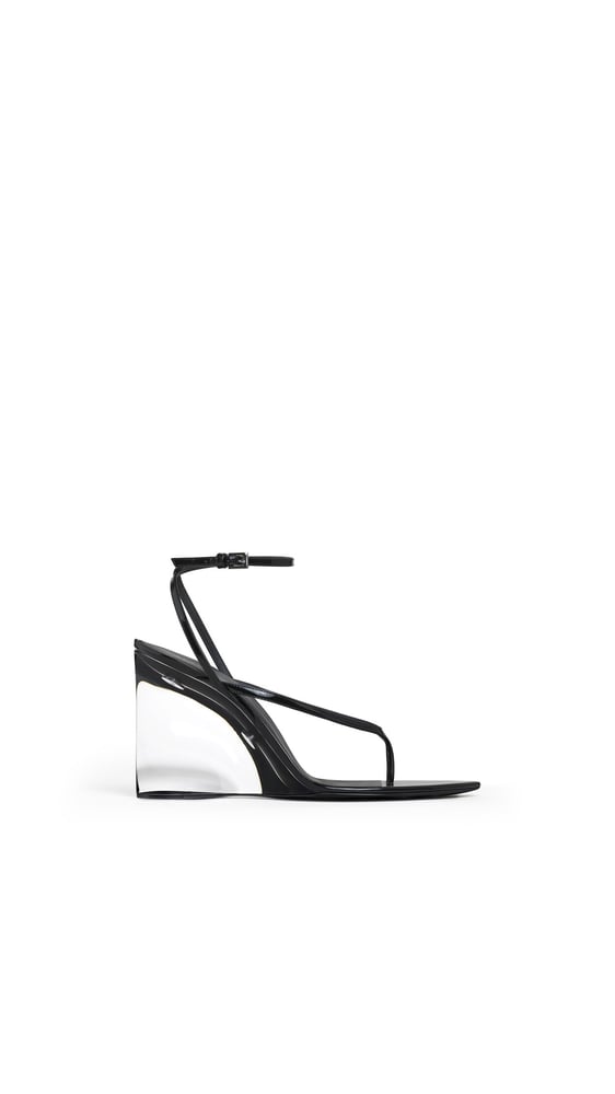 SANDALES à bride INVISIBLE EN CUIR VERNI