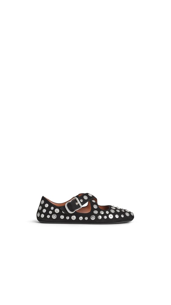 BALLERINES CRISS CROSS EN SUÈDE ET RIVETS