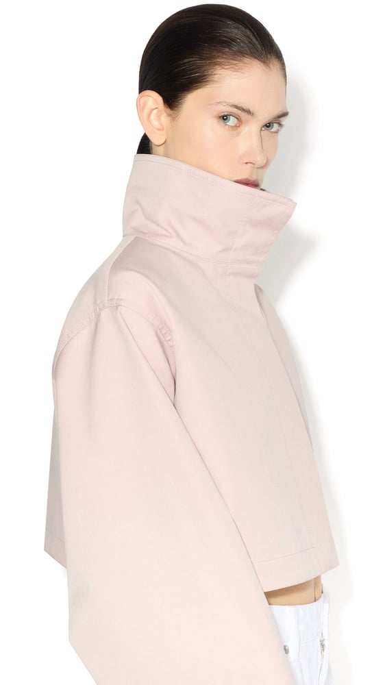 VESTE COURTE EN COTON-SOIE
