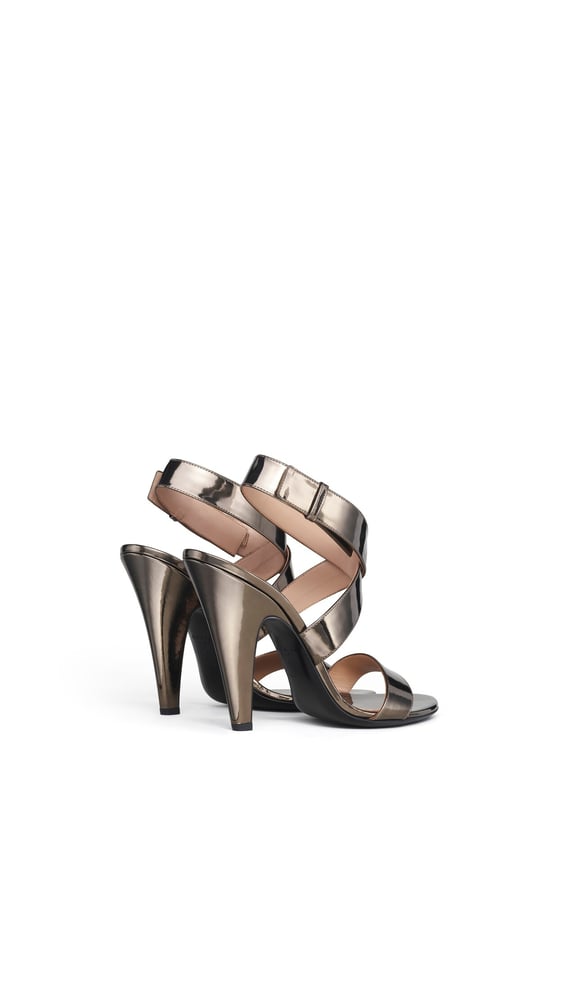 SANDALES CONE EN CUIR MIROIR
