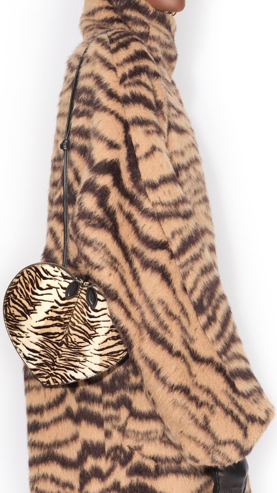 SAC LE COEUR EN CUIR EFFET PONY TIGRE