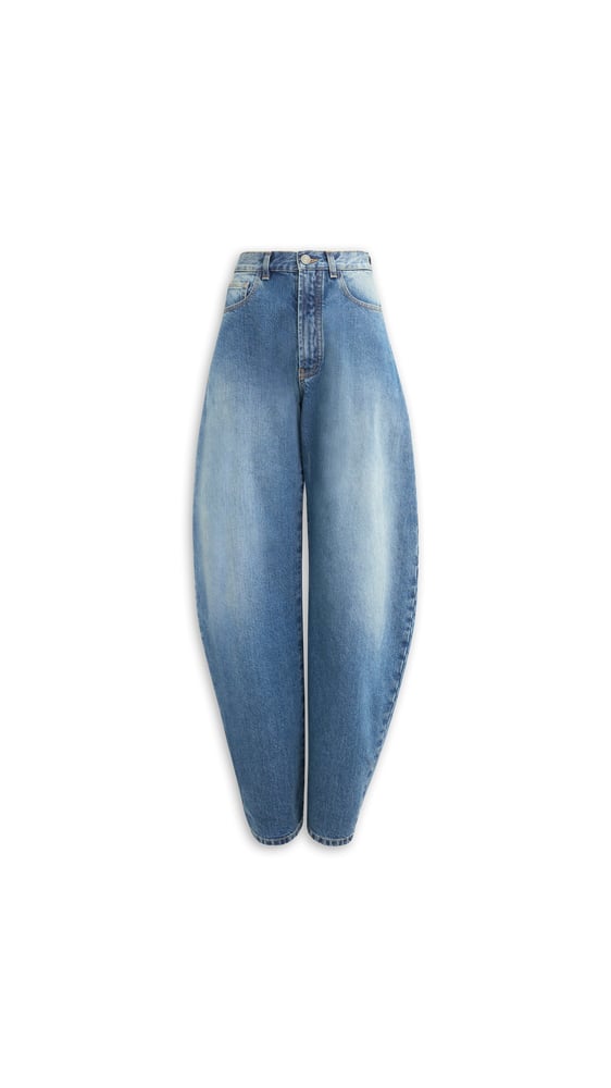 JEAN ROND EN DENIM DÉLAVÉ