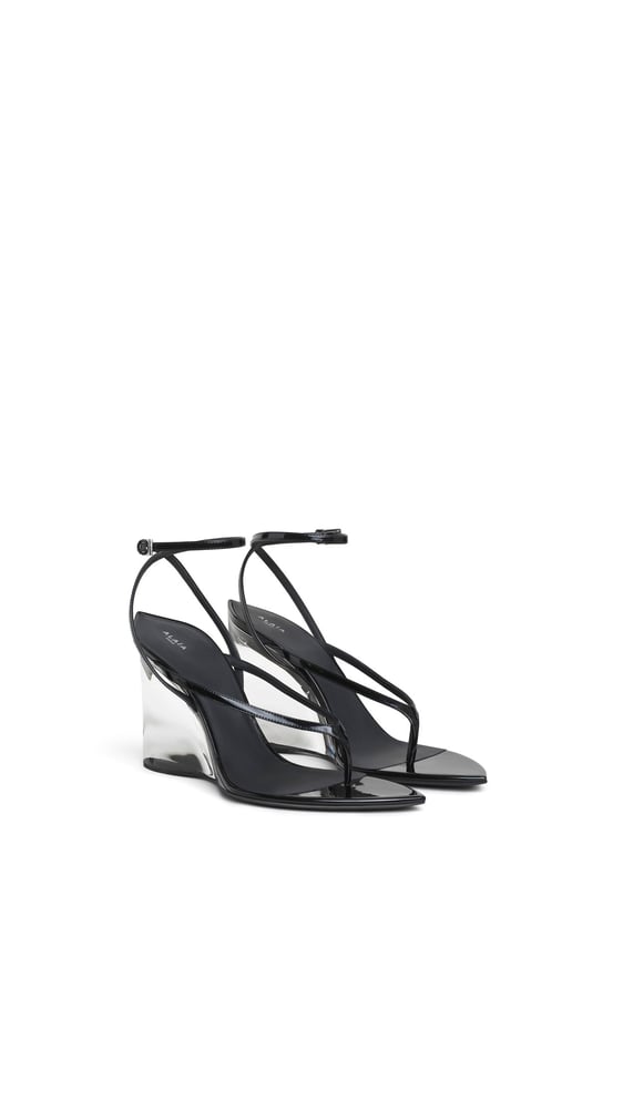 SANDALES à bride INVISIBLE EN CUIR VERNI