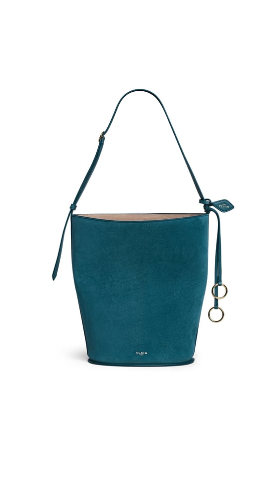 SAC HIP BUCKET SMALL BI-MATIÈRE EN CUIR