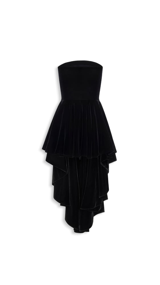 ROBE BUSTIER TRIANGLE EN VELOURS