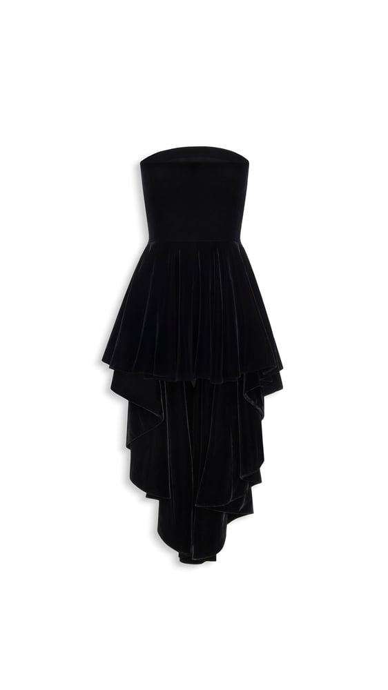 ROBE BUSTIER TRIANGLE EN VELOURS