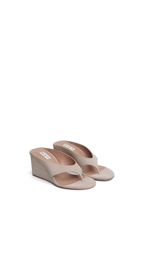 MULES TONG COMPENSEES EN SUEDE