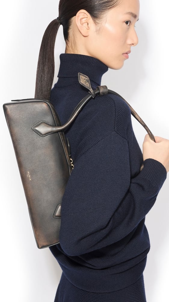 SAC LE TECKEL MEDIUM EN CUIR PATINÉ