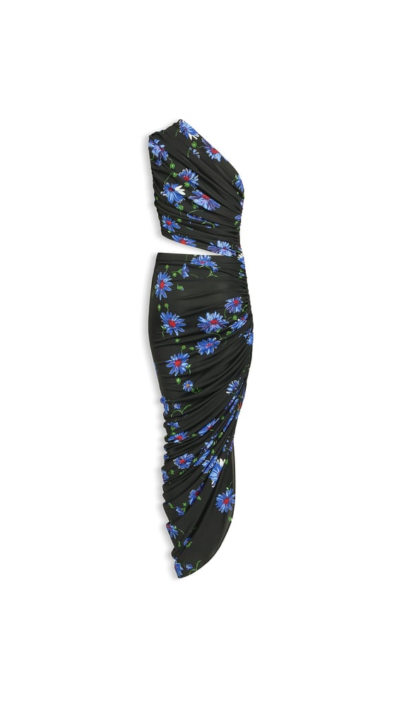 ROBE ASYMÉTRIQUE À IMPRIMÉS