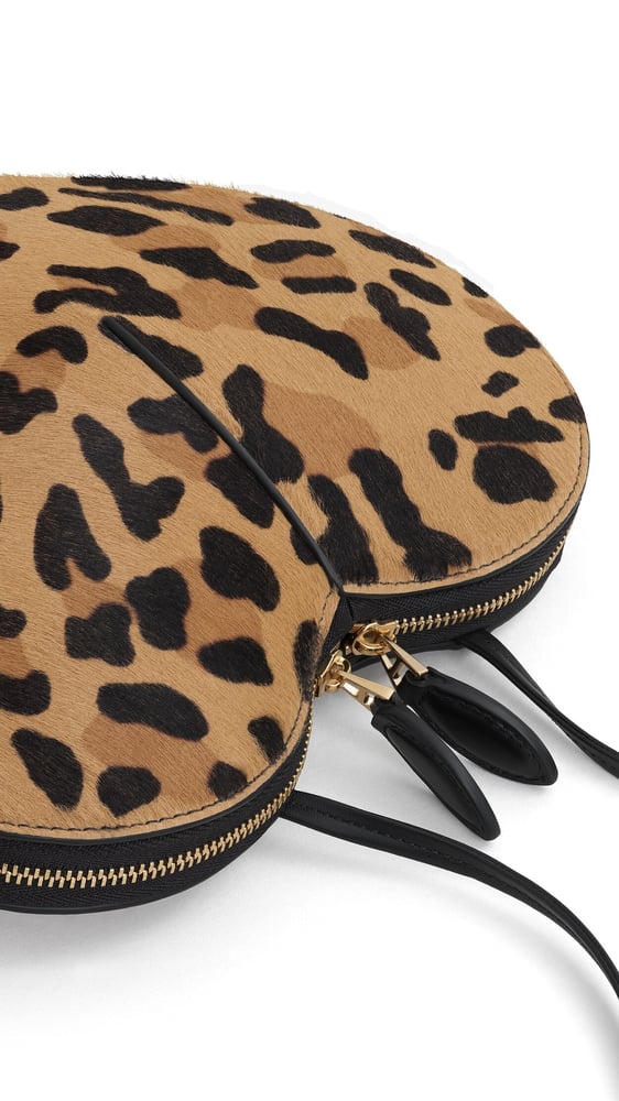 SAC LE CŒUR EN CUIR PONY LÉOPARD