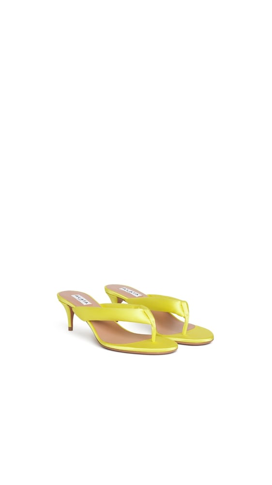 MULES TONG À TALON EN SATIN