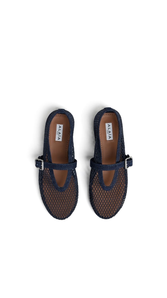 BALLERINES EN RÉSILLE DENIM