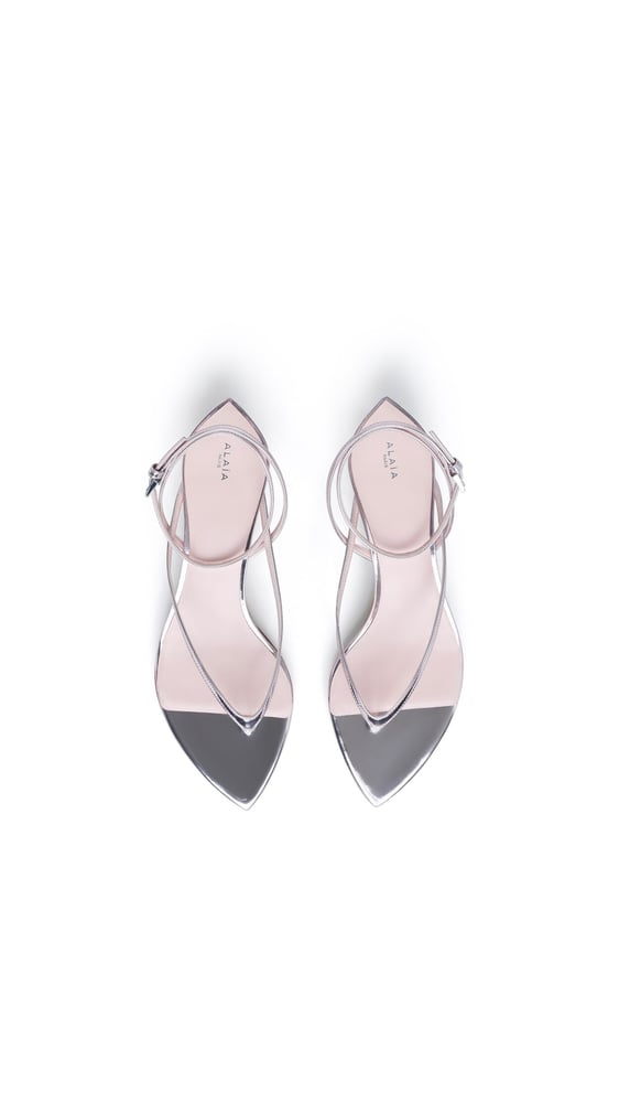 SANDALES INVISIBLE EN CUIR MIROIR
