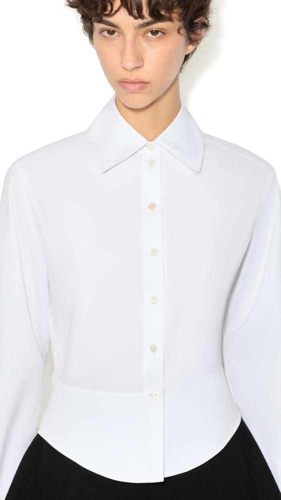 CHEMISE À BASQUE EN POPELINE DE COTON