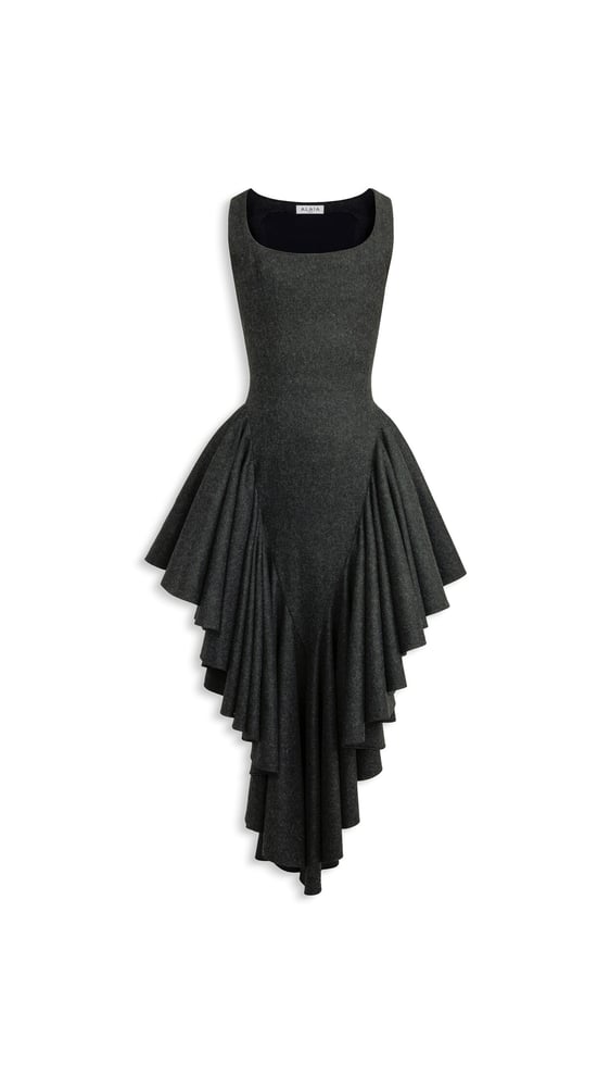 ROBE TRIANGLE EN LAINE FEUTRÉE