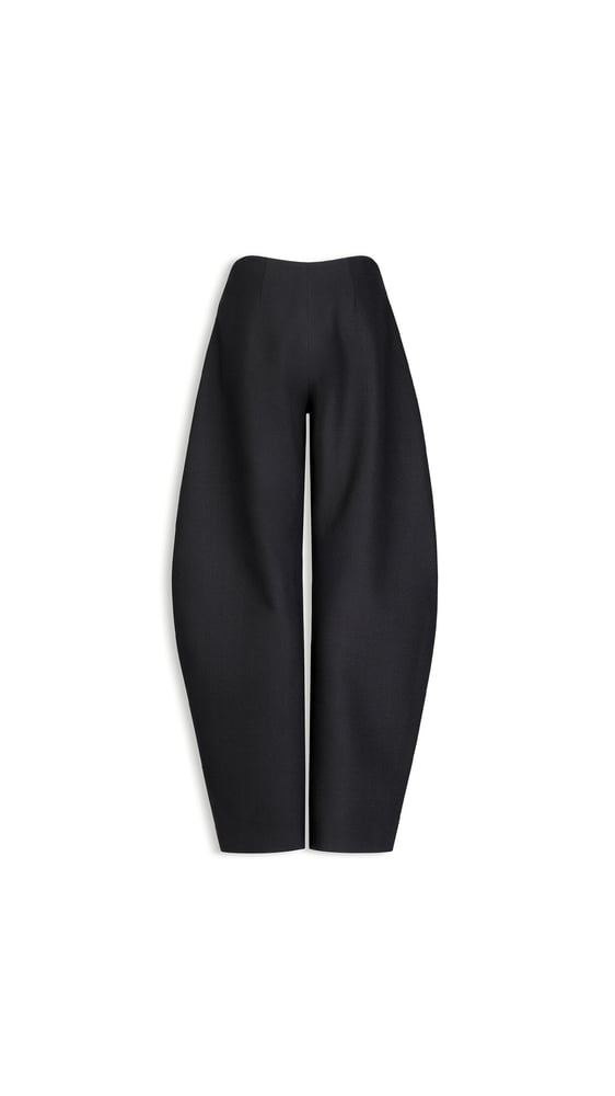 PANTALON ROND EN CRÊPE DE LAINE