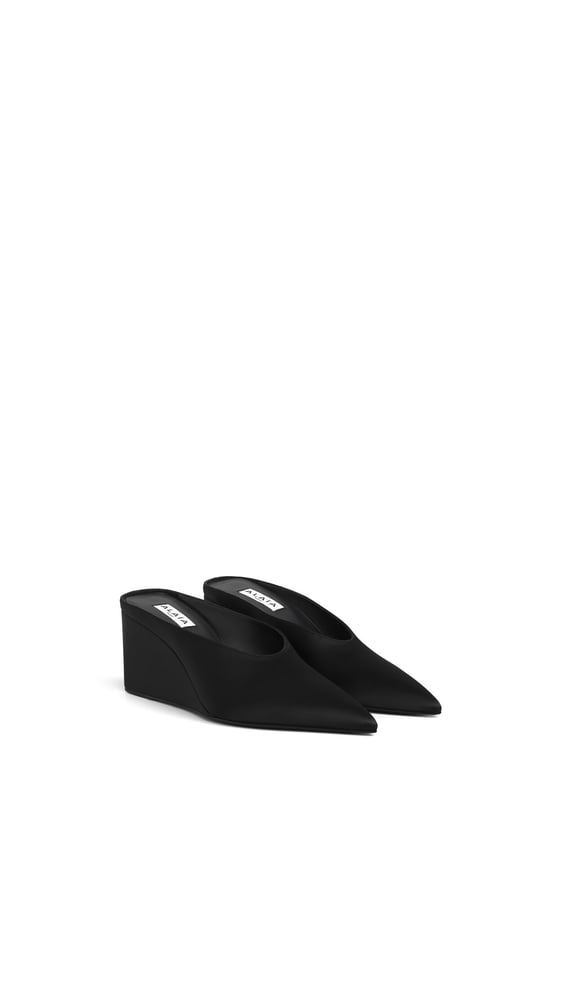 MULES COMPENSÉES CUBE EN SATIN