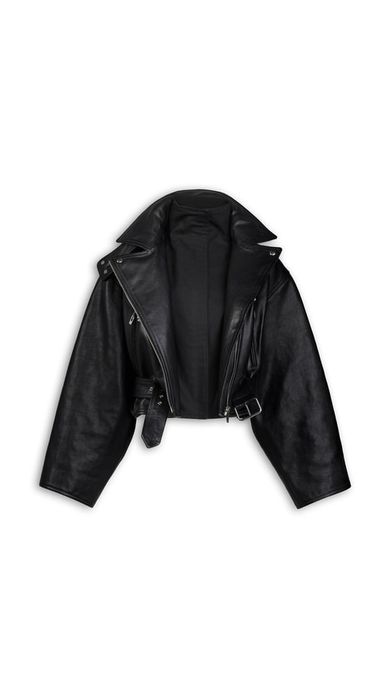 VESTE BIKER SUPERPOSÉE EN CUIR