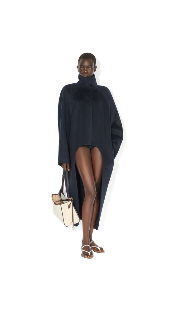 MANTEAU ASYMETRIQUE EN CACHEMIRE