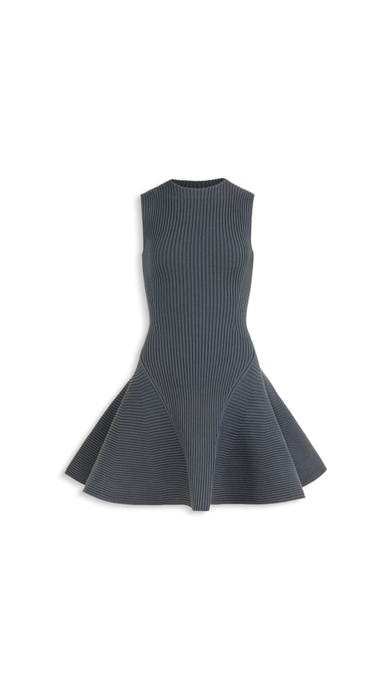 ROBE ÉVASÉE EN MAILLE CÔTELÉE