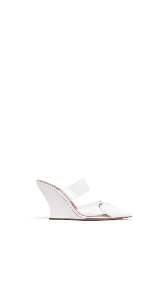 MULES COMPENSÉES LE CŒUR EN CUIR VERNI