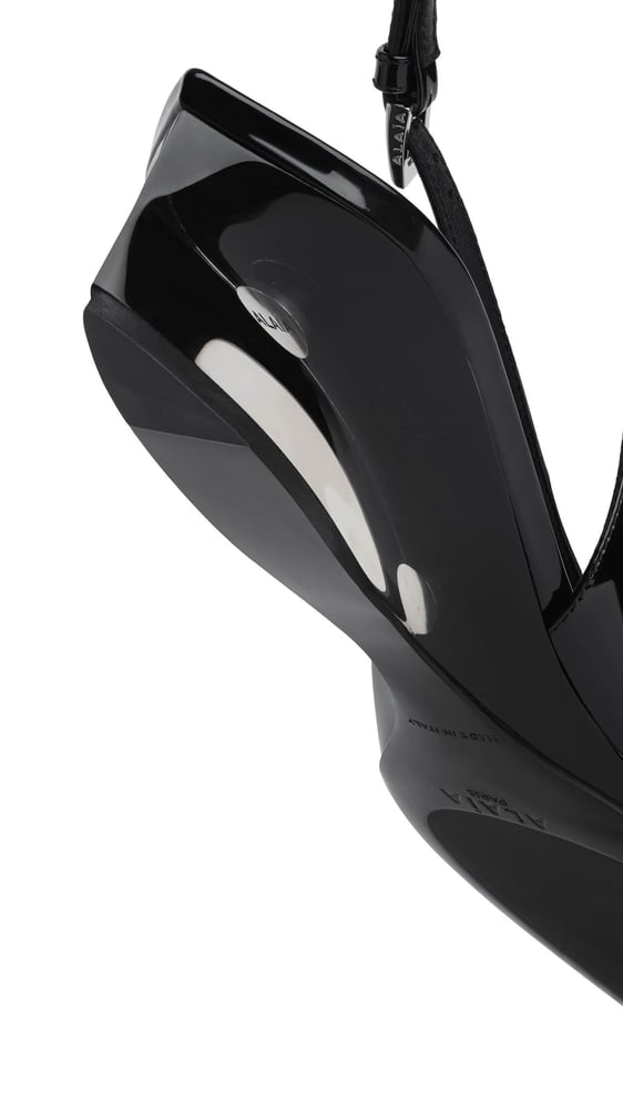 SLINGBACKS À TALON INVISIBLE EN CUIR VERNI