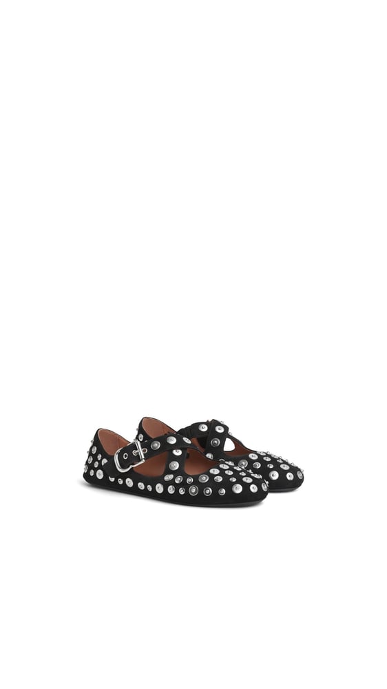 BALLERINES CRISS CROSS EN SUÈDE ET RIVETS