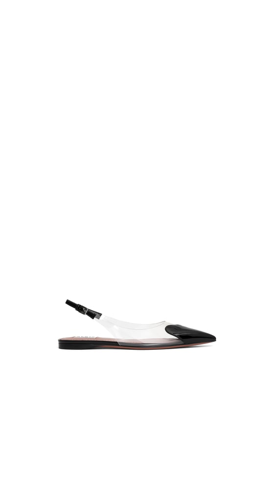 SLINGBACKS PLATES LE CŒUR EN CUIR VERNI