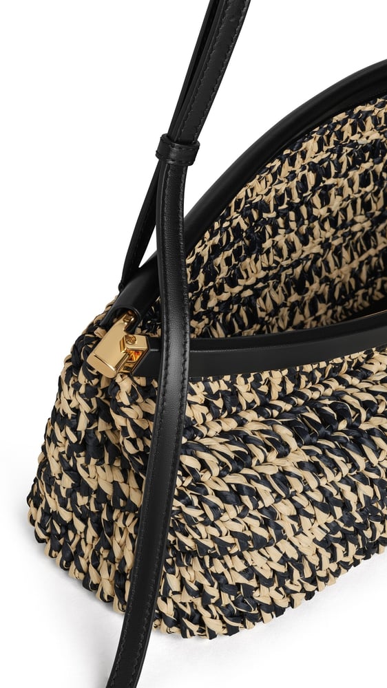 SAC LE CLICK EAST WEST MEDIUM BAG EN RAPHIA