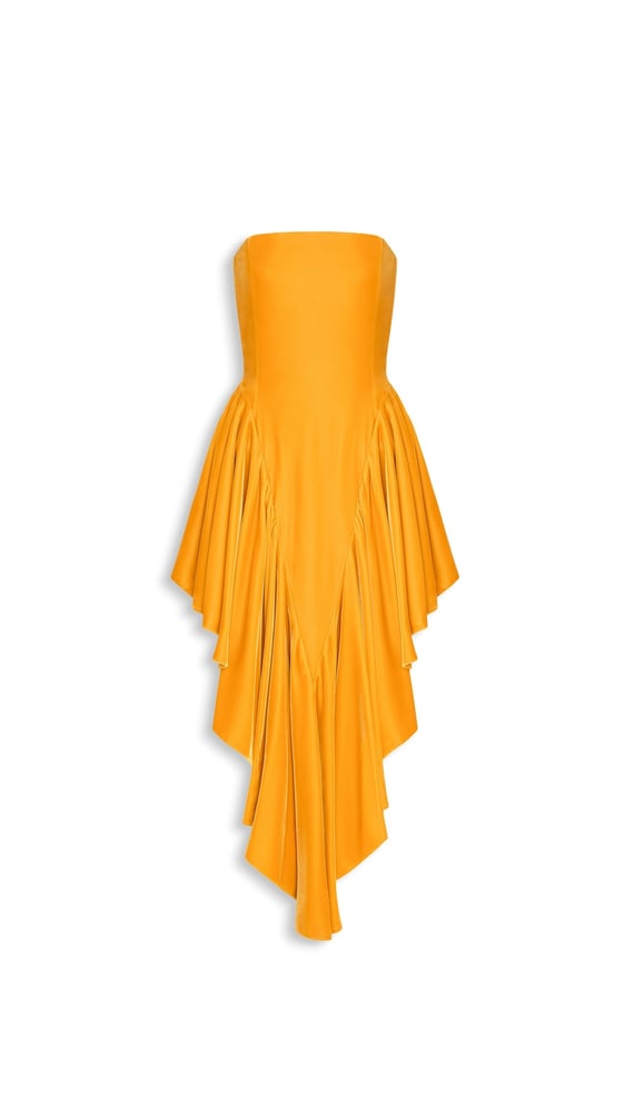 ROBE BUSTIER TRIANGLE EN VELOURS