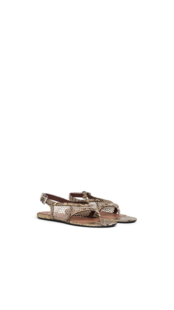 SANDALES TONG EN RÉSILLE ET CUIR AYERS