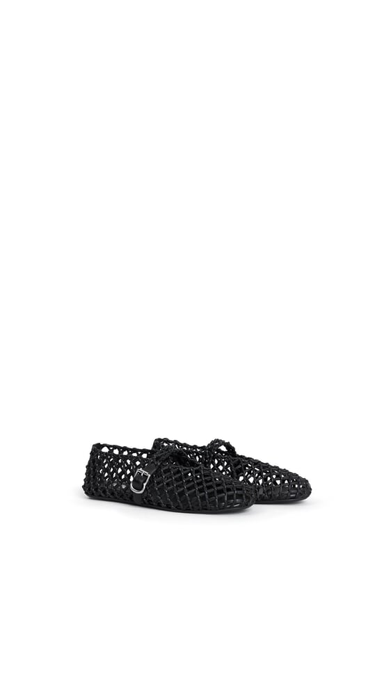 BALLERINES EN CUIR TRESSÉ