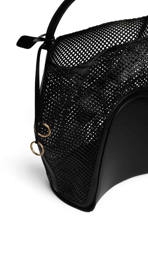 SAC HIP BUCKET LARGE EN CUIR TRESSÉ